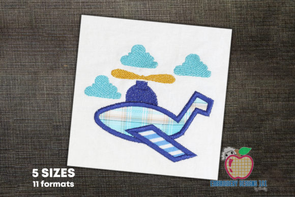 Aeroplane Applique Design for Boutique Apparel