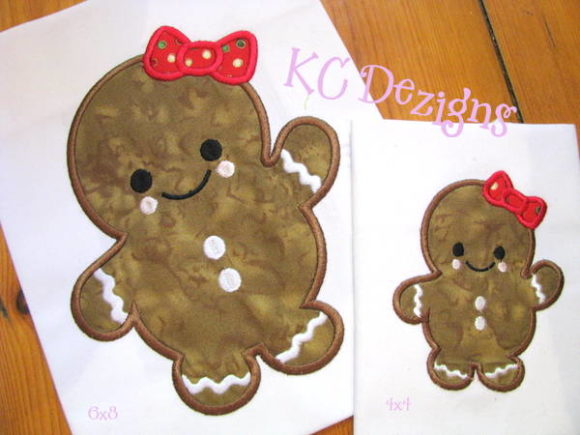Charming Baby Gingerbread with Bow for Apparel