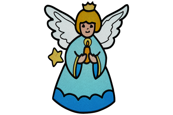 Christmas Holy Angel: A Charming Embroidery Design