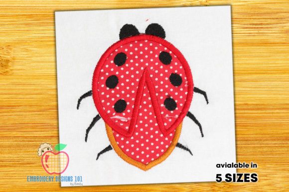Creative Cartoon Ladybug Embroidery Design