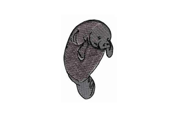 Cute and Joyful Manatee Embroidery Design