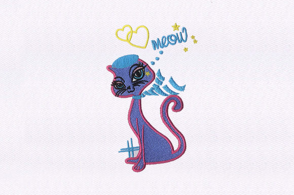 Meowing Cat: A Charming Addition for Seasonal Embroidery