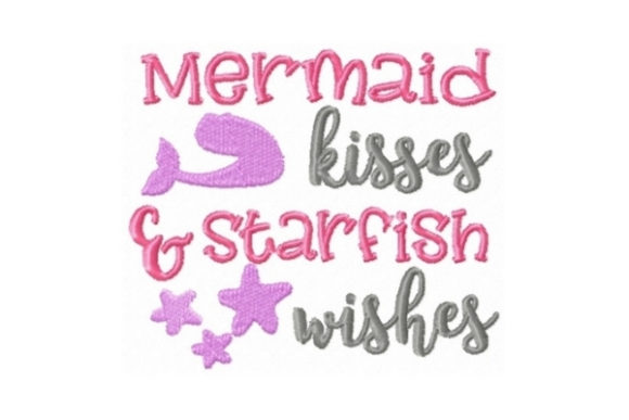Mermaid Kisses and Starfish Wishes: A Charming Embroidery Design
