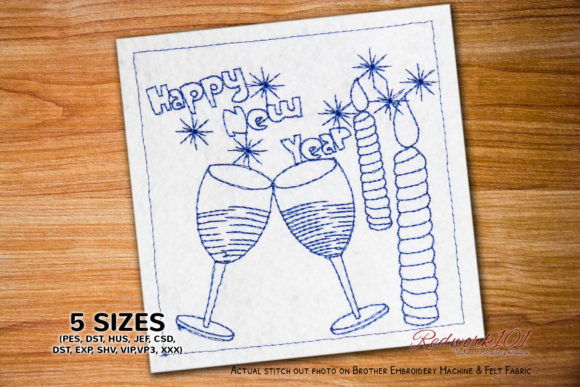 New Year Celebration with Wine Glass
