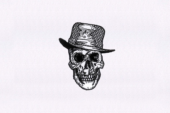 Skull Face: A Bold Embroidery Design for Sweatshirts