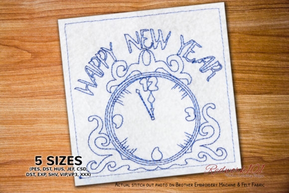 Vintage New Year Clock Redwork: A Festive Touch