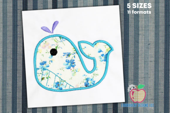 Whale with the Outline Applique: A Festive Addition