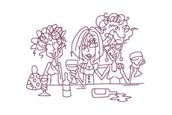 Wine Friends: A Perfect Embroidery for Holiday Cheer
