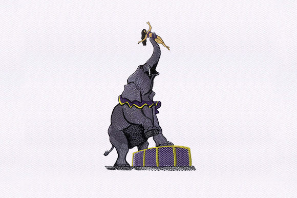 Woman with Elephant: A Premium Embroidery Design